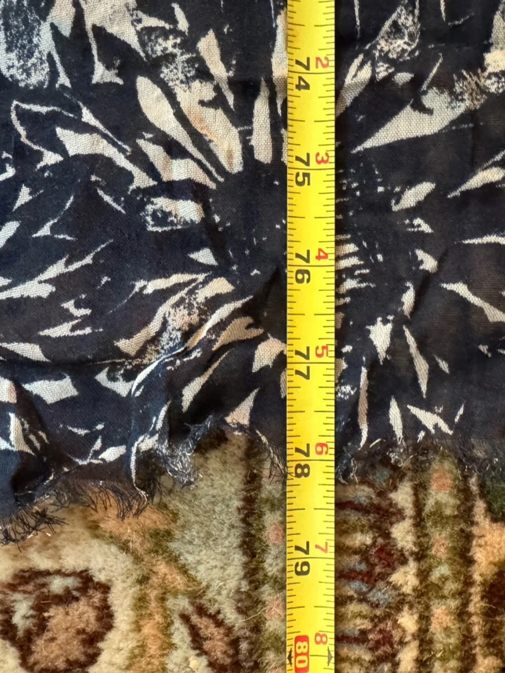 Patricia Nash Sunflower Print Oversized Scarf Wrap Navy Ivory 100% Viscose